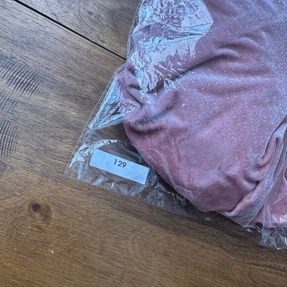 Wild Junkie Boutique Velour Blush Pink Bodysuit - Size Medium Puff Sleeve Girly - Picture 12 of 13